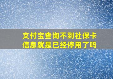 支付宝查询不到社保卡信息就是已经停用了吗