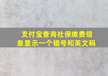 支付宝查询社保缴费信息显示一个错号和英文码