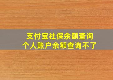 支付宝社保余额查询个人账户余额查询不了