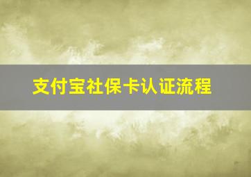 支付宝社保卡认证流程