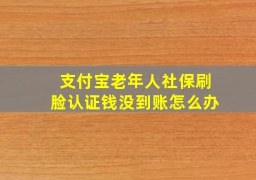 支付宝老年人社保刷脸认证钱没到账怎么办