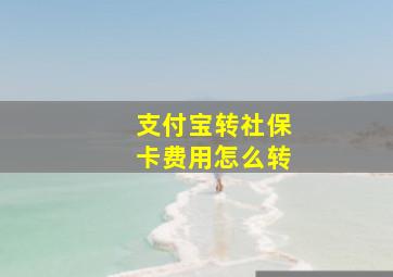 支付宝转社保卡费用怎么转