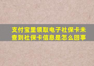 支付宝里领取电子社保卡未查到社保卡信息是怎么回事