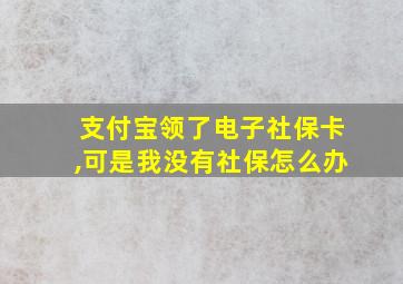 支付宝领了电子社保卡,可是我没有社保怎么办