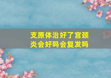 支原体治好了宫颈炎会好吗会复发吗