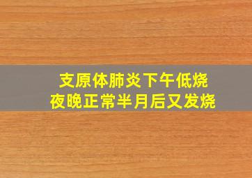 支原体肺炎下午低烧夜晚正常半月后又发烧