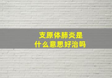 支原体肺炎是什么意思好治吗