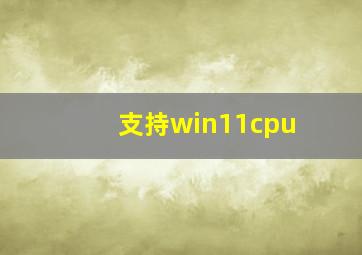 支持win11cpu