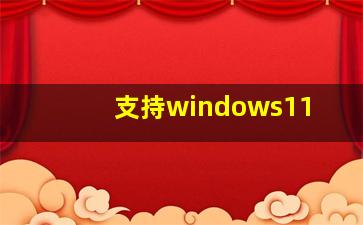 支持windows11