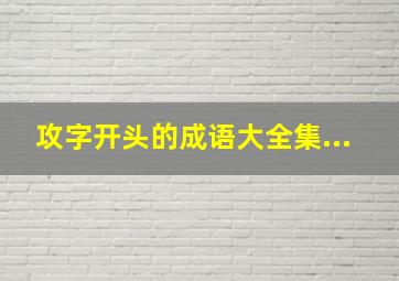 攻字开头的成语大全集...