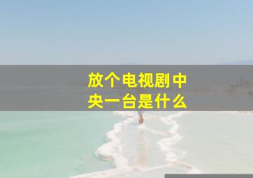 放个电视剧中央一台是什么