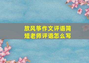 放风筝作文评语简短老师评语怎么写