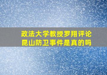 政法大学教授罗翔评论昆山防卫事件是真的吗