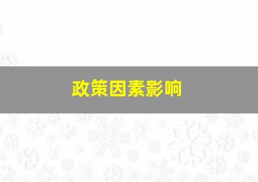 政策因素影响