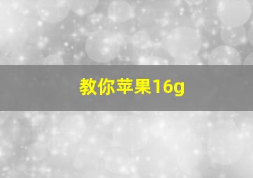 教你苹果16g