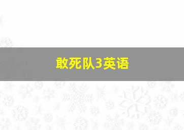 敢死队3英语