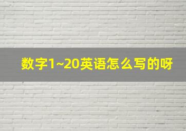 数字1~20英语怎么写的呀