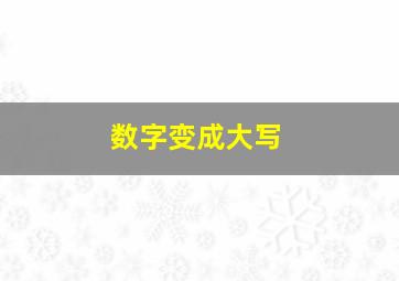 数字变成大写