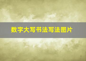 数字大写书法写法图片