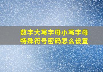 数字大写字母小写字母特殊符号密码怎么设置