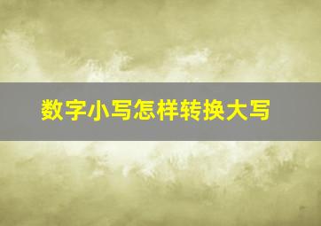 数字小写怎样转换大写