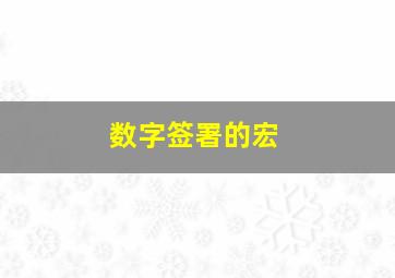 数字签署的宏