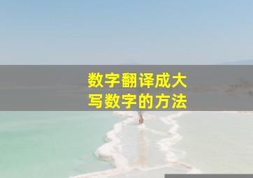 数字翻译成大写数字的方法