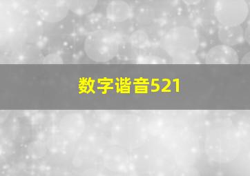 数字谐音521