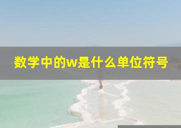 数学中的w是什么单位符号