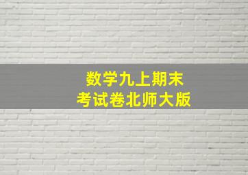 数学九上期末考试卷北师大版