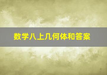 数学八上几何体和答案