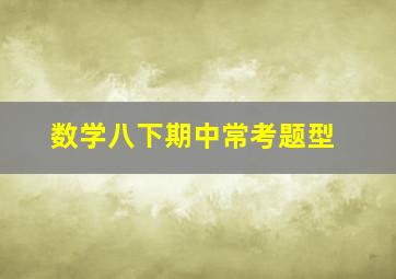 数学八下期中常考题型