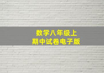 数学八年级上期中试卷电子版