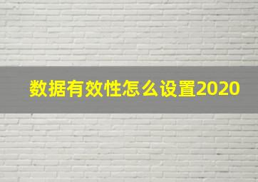 数据有效性怎么设置2020