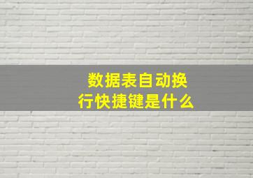 数据表自动换行快捷键是什么