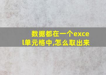 数据都在一个excel单元格中,怎么取出来