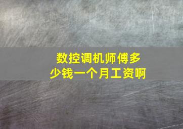 数控调机师傅多少钱一个月工资啊