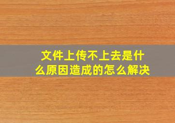 文件上传不上去是什么原因造成的怎么解决