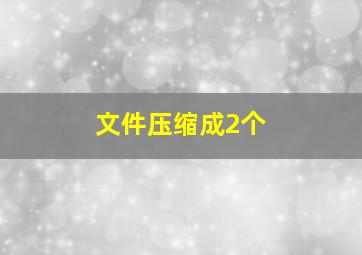 文件压缩成2个