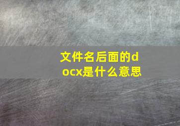 文件名后面的docx是什么意思