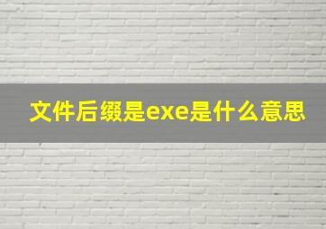 文件后缀是exe是什么意思