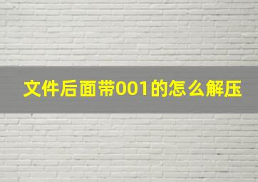 文件后面带001的怎么解压