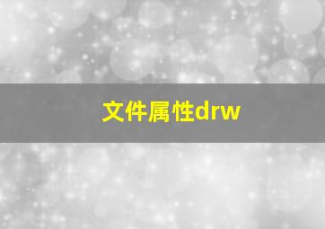 文件属性drw