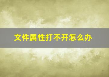 文件属性打不开怎么办