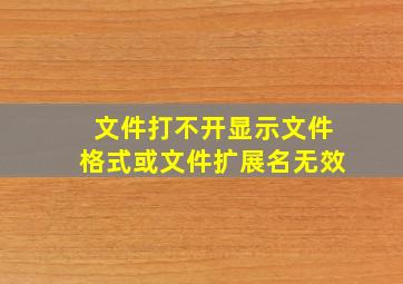 文件打不开显示文件格式或文件扩展名无效