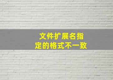 文件扩展名指定的格式不一致