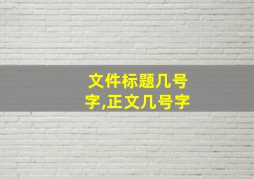 文件标题几号字,正文几号字