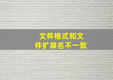 文件格式和文件扩展名不一致