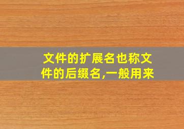 文件的扩展名也称文件的后缀名,一般用来