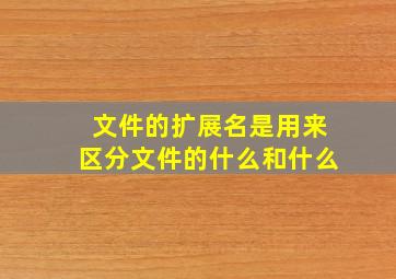 文件的扩展名是用来区分文件的什么和什么